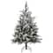 4.5ft. Pre-Lit Snowy Bedford Pine Artificial Christmas Tree, Clear Lights